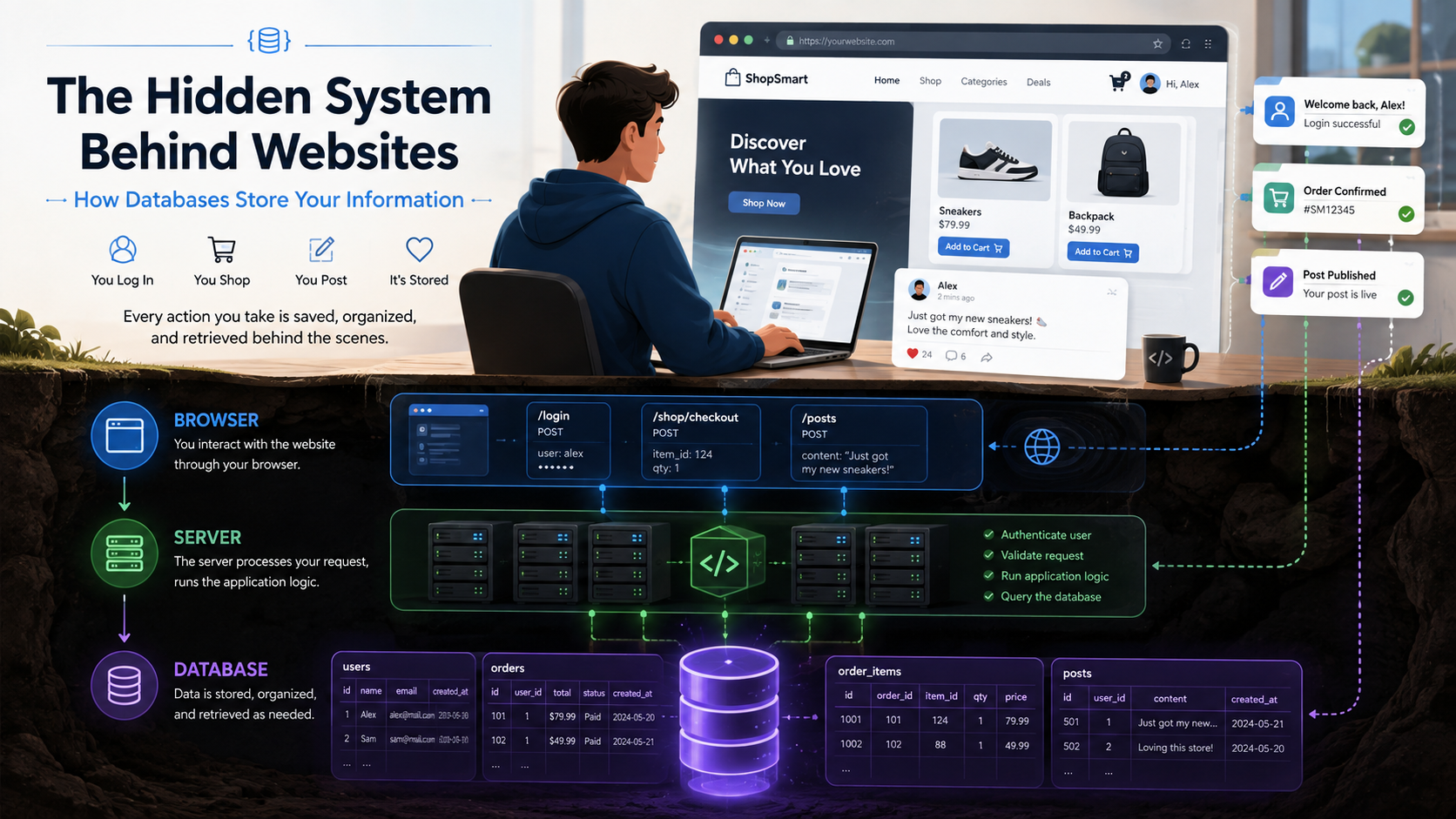 Behind the Website: How Databases Store and Retrieve Your Information